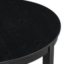 5-Piece Multifunctional Dining Table Set, Farmhouse Dining Set with Extendable Round Table,Two Small Drawers and 4 Upholstered Dining Chairs for Kitchen and Dining Room (Black)