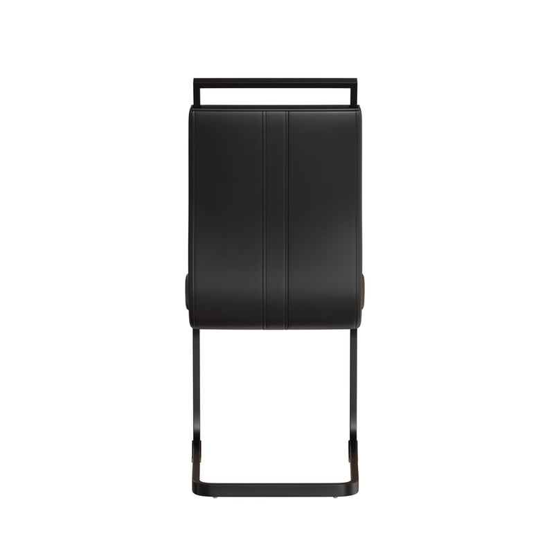 51 inch Glass Dining Table Set for 4, Dining Table & Chair Sets with Black Metal Legs for Kitchen, Modern Rectangle Tempered Glass Table Top and PU Dining armless Chair for Dining Room