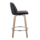 Toriano - Modern Design Fixed Height Counter Stool With Swivel With Round Footrest (Set of 2) by HouseOfZazla