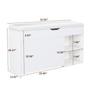 Modern Design Entryway Bench With Adjustable 3 Tier Flip-Up Drawers And Hidden Cabinet - White by HouseOfZazla