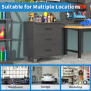 Heavy Duty Metal Storage Cabinet With Wheels 3 Drawer Tool Cabinet For Garage, Office, And Home Organizer Solutions by HouseOfZazla