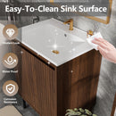 Bathroom Vanity With Ceramic Sink, Floor-Standing Design, Soft-Closing Drawers by HouseOfZazla