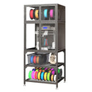 3D Printer Cabinet With Double Layer Filament Storage, Noise Reducing Design - Black by Unique Piece Furniture