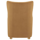 Thornton Velvet Upholstered Wingback Lounge Accent Chair Cognac