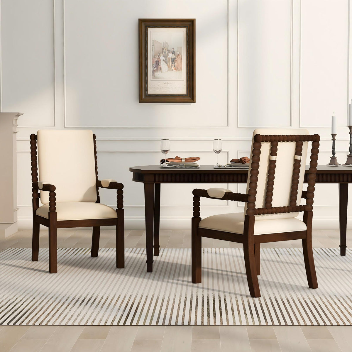 Set of 2 Rubber Wood Dining Chairs, photo 2 of 10