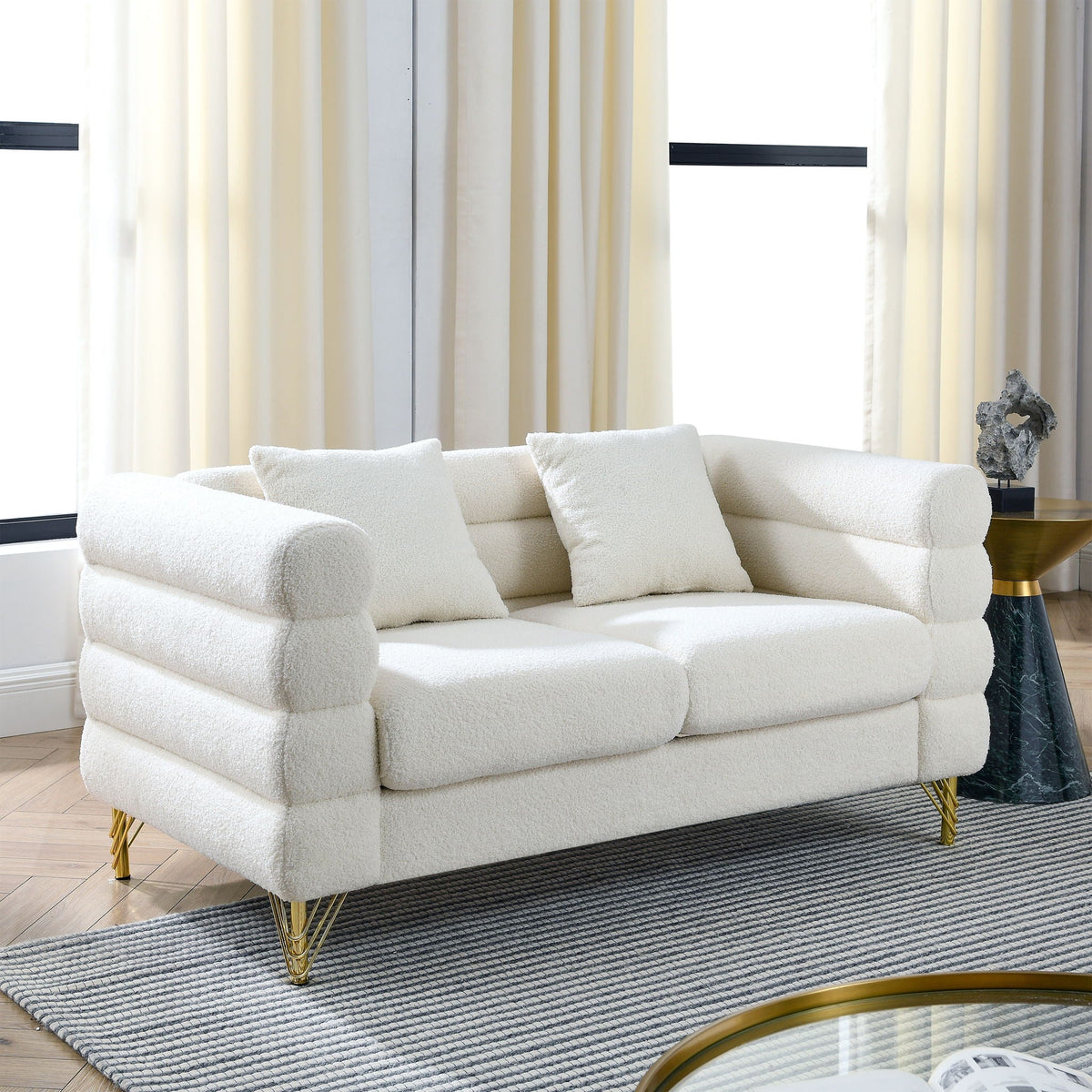Oversized 2 Seater Sectional Sofa With Deep Seating And 2 Pillows, photo 23 of 23