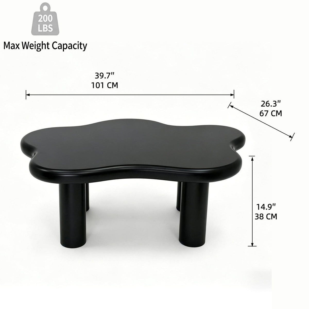 Cloud Shaped Coffee Table With 4 Round Legs, photo 24 of 24