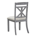 5-Piece Retro Functional Dining Table Set Extendable Round Table and 4 Upholstered Chairs for Dining Room and Living Room (Grey)