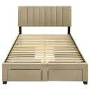 Wheatland 4-drawer Upholstered Full Storage Bed Light Brown