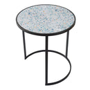 Round End Table, Stacking Side Tables With Sturdy Metal Frame For Small Space, Living Room, Office (Set of 2) - Black by HouseOfZazla