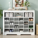 24 Shoe Cubby Console, Shoe Cabinet - White by Unique Piece Furniture
