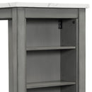 5-piece Counter Height Dining Table Set with Built-in Storage Shelves,Grey(OLD SKU W504S00143)