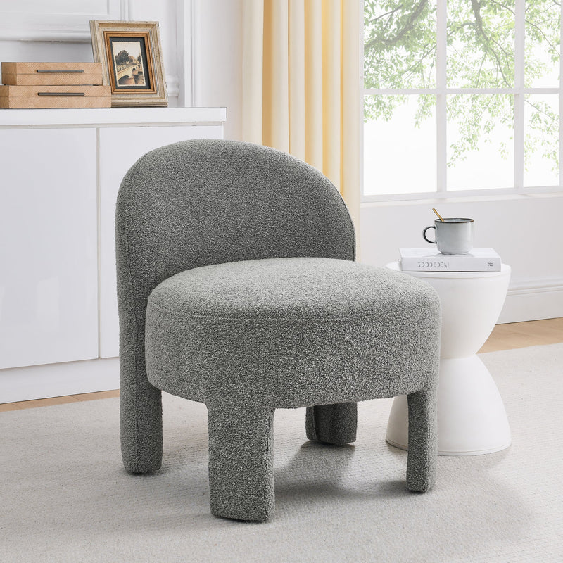 Walker Edison - lounge chair with sof cushion and backrest, need to be assembled, suitable for living room'bedroomldining room---GREY(24.5"28.75"28.75")