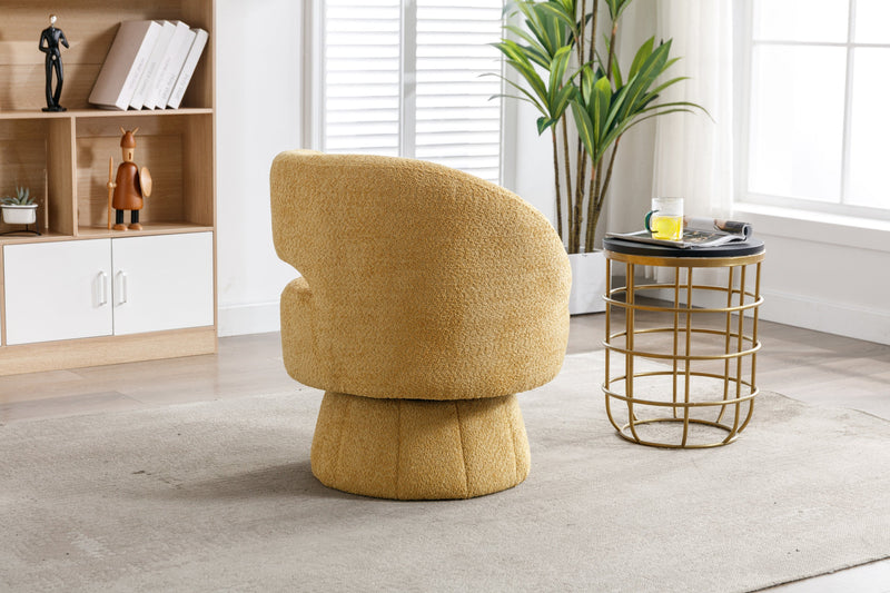 360 Degree Swivel Cuddle Barrel Accent Chairs, Round Armchairs with Wide Upholstered, Fluffy Fabric Chair for Living Room, Bedroom, Office, Waiting Rooms