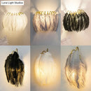 GobekUsa Gold Curved Sconce - Simplicity Feather Wall Light Fixture for Bedside