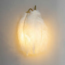 GobekUsa Gold Curved Sconce - Simplicity Feather Wall Light Fixture for Bedside