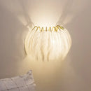 GobekUsa Gold Curved Sconce - Simplicity Feather Wall Light Fixture for Bedside