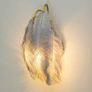 GobekUsa Gold Curved Sconce - Simplicity Feather Wall Light Fixture for Bedside