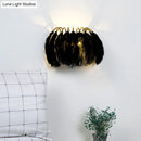 GobekUsa Feather Half-Round Minimalist Wall Sconce for Bedroom