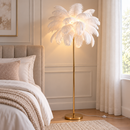 Luxury Ostrich Feather Floor Lamp, 160cm Tall Modern Standing Light with 58+ Extra-Full 45cm Lengthened Feathers