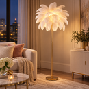 Luxury Ostrich Feather Floor Lamp, 160cm Tall Modern Standing Light with 58+ Extra-Full 45cm Lengthened Feathers