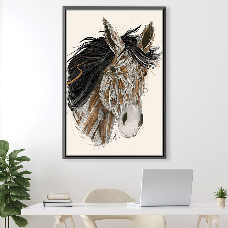 Feathered Horse Light Canvas