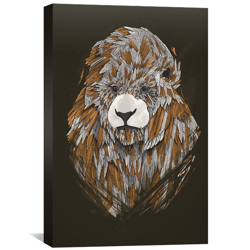 Feathered Lion Dark Canvas