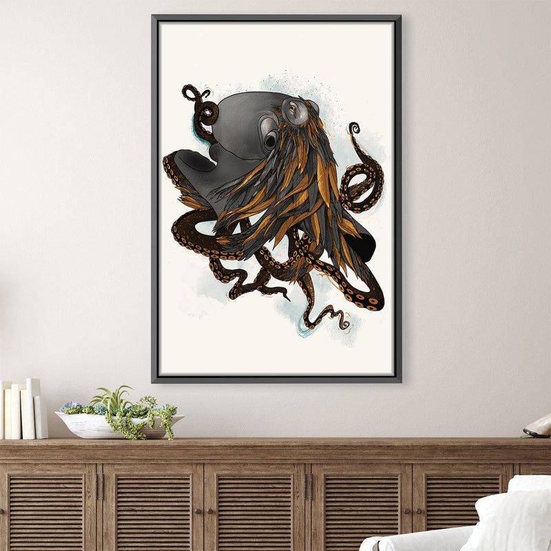 Feathered Octopus Light Canvas