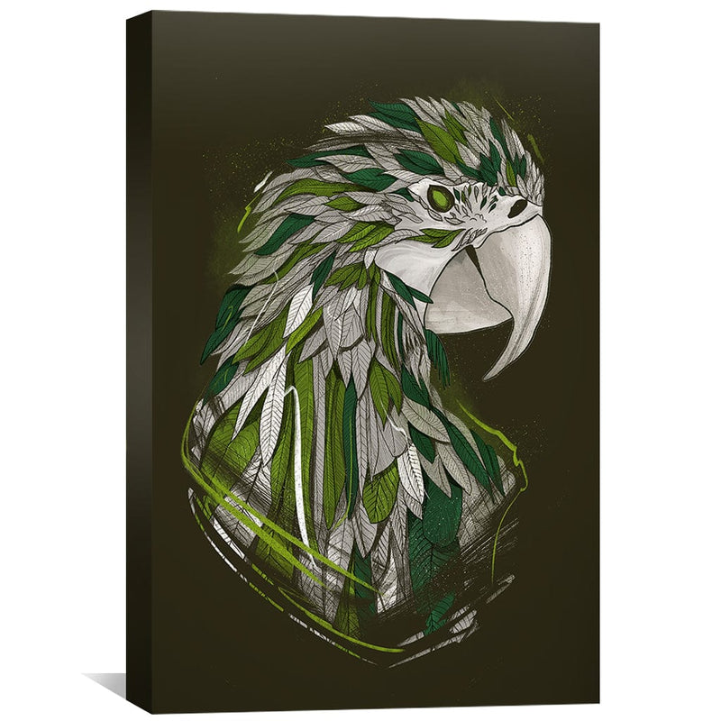 Feathered Parrot Dark Canvas