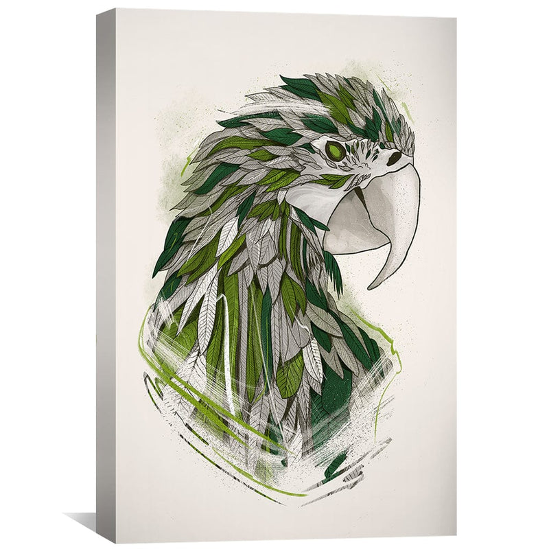 Feathered Parrot Light Canvas