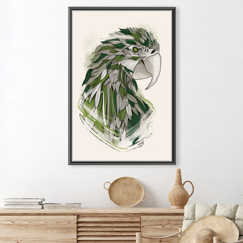 Feathered Parrot Light Canvas