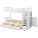 Bunk Bed, Convertible Bottom Bed, Storage Shelves And Drawers by HouseOfZazla