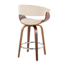 Vintage Mod - Mid Century Modern Fixed Height Counter Stool With Swivel With Round Footrest (Set of 2) by HouseOfZazla