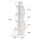 5 Tier Wavy Corner Bookshelf And Plant Stand For Living Room by HouseOfZazla