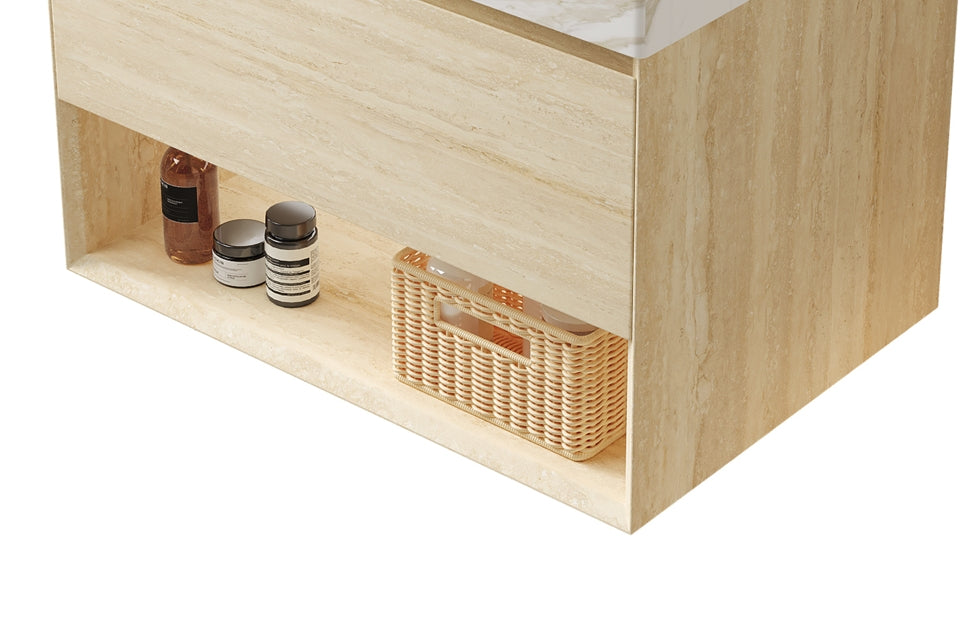FRIGGA 30" Wall-Mounted Cabinet with One Drawer and Open Shelf, photo 2 of 5
