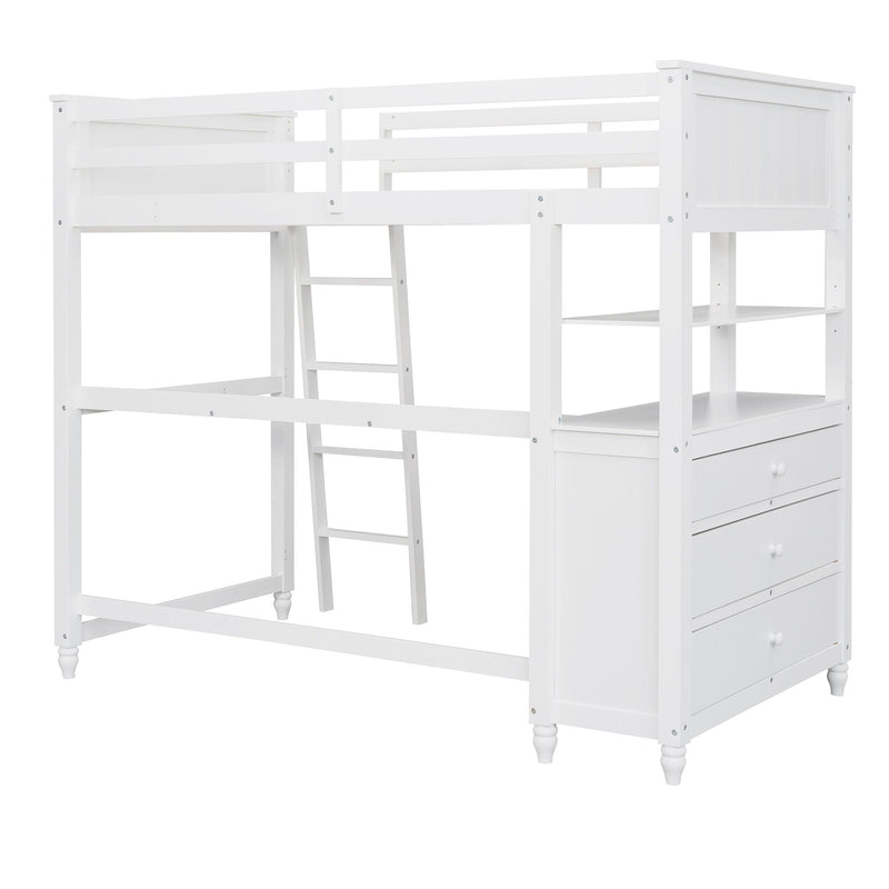 Loft Bed With Drawers With Desk And Shelves, photo 17 of 17