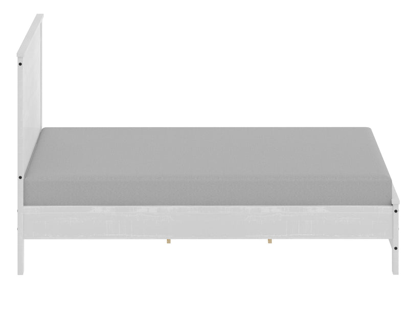 Albany Solid Wood White Bed, Modern Rustic Wooden Queen Size Bed Frame Box Spring Needed