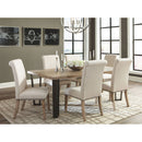 Upholstered Dining Chair With Rolled Edge Seat Back (Set of 2) - Beige by HouseOfZazla
