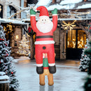 Outsunny 7FT Hanging Christmas Inflatable Santa with Dog