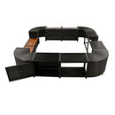 Spa Surround Spa Frame Quadrilateral Outdoor Rattan Sectional Sofa Set With Mini Sofa, Wooden Seats And Storage Spaces by HouseOfZazla