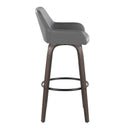 Daniella - Contemporary Fixed Height, Barstool With Swivel With Round Footrest (Set of 2) by HouseOfZazla