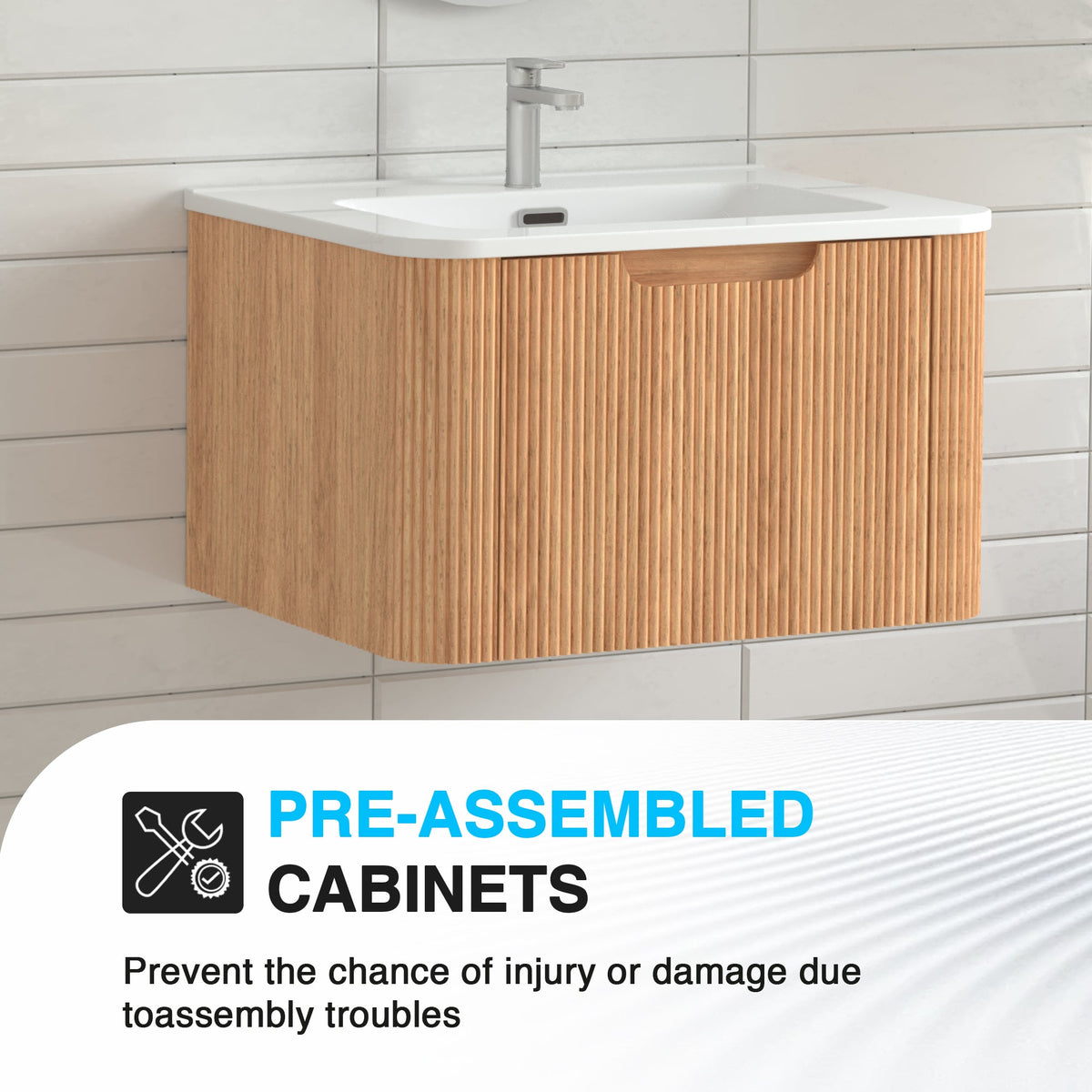 24" Wall-Mounted Floating Bathroom Vanity, photo 2 of 10