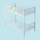 Bunk Bed, Convertible To 2 Separate Twin Size Beds & Full Length Guardrail & Ladder, No Box Spring Needed - White by HouseOfZazla