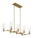 Willow Eight Lights Island Pendant Lamp - Satin Brass