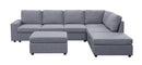 Marley - 7 Seat Reversible Modular Sectional Sofa With Ottoman by Unique Piece Furniture