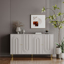 Modern Lacquered 4 Door Cabinet Sideboard Buffet Server Cabinet Storage Cabinet, For Living Room, Entryway, Hallway, Office, Kitchen And Dining Room by HouseOfZazla