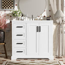Bathroom Vanity With Sink, Soft Close Doors, Adjustable Shelf & 3 Drawers by HouseOfZazla