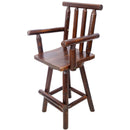 Rustic Bar Stool, Fir Wood Construction, Wide Armrest by HouseOfZazla