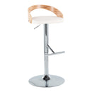 Grotto - Contemporary Adjustable Height Barstool With Swivel With Straight T Footrest (Set of 2) by HouseOfZazla