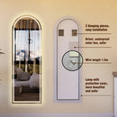 Arch Design LED Full Length Mirror, Dimmable, High Definition, Explosion Proof, 65" X 21" - Silver